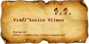 Vidákovics Vilmos névjegykártya
