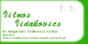 vilmos vidakovics business card