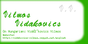 vilmos vidakovics business card